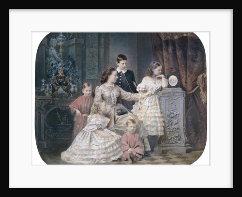 Portrait of Grand Duchess Alexandra Iosifovna of Saxe-Altenburg with children by Anonymous