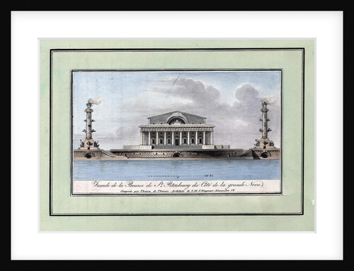 Facade of the Stock Exchange Building on the Spit of Vasilyevsky Island, with Two Rostral Columns by Anonymous