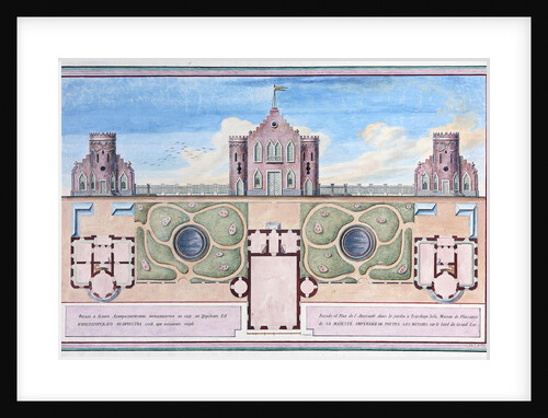 Facade and Plan of the Dutch Admiralty in the Catherine Park of Tsarskoe Selo by Anonymous