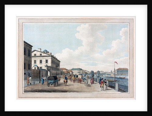 View of the Fontanka Embankment near the Simeon bridge in St. Petersburg by Anonymous
