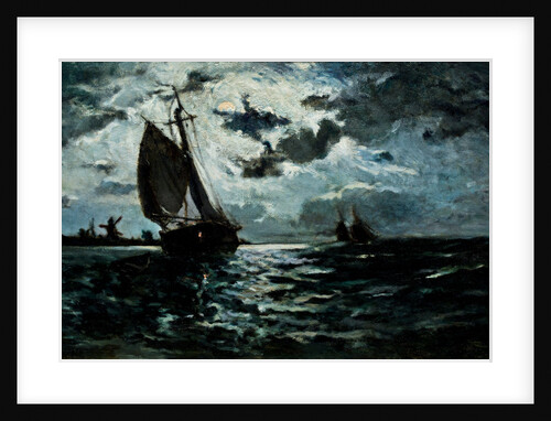 Sailing Ship in the Moonlight by Anonymous