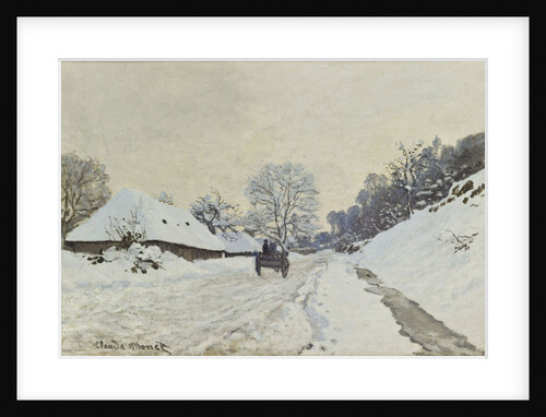The Cart. Snow-covered road at Honfleur by Anonymous