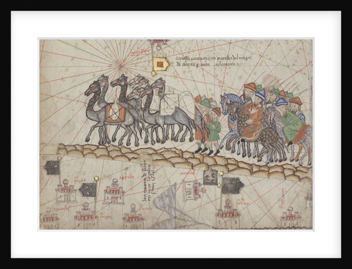 Caravan on the Silk Road. Detail from the Catalan Atlas by Anonymous