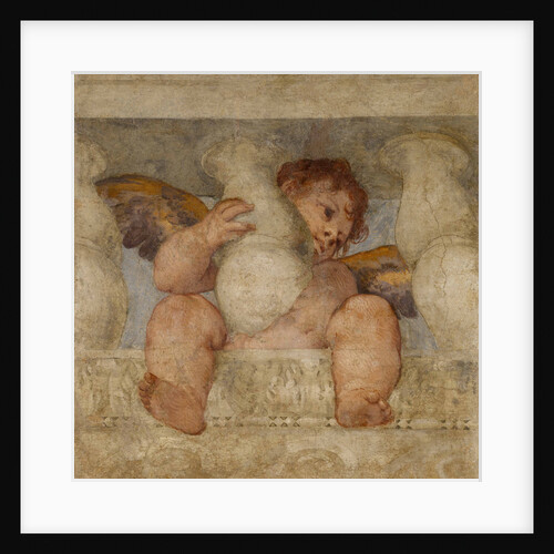 Angel seated on a balustrade by Anonymous