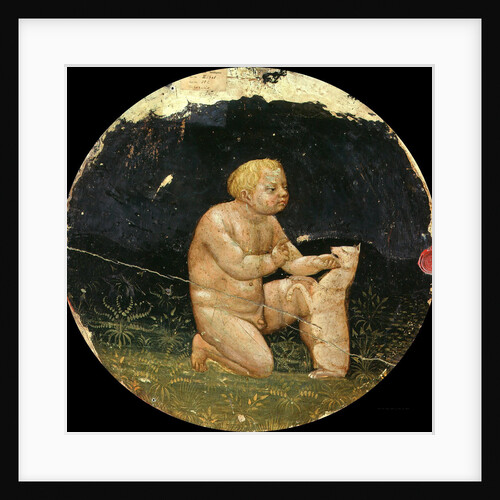 Birth Plate (Desco da Parto) Obverse: Boy playing with a dog by Anonymous