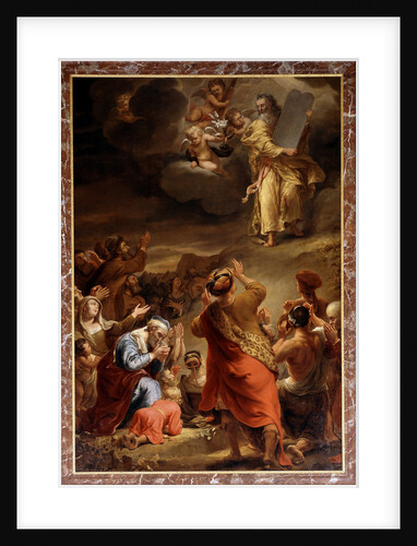 Moses descends from Mount Siniai with the Ten Commandments by Anonymous