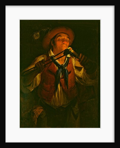 Farmer Lighting a Candle with a Burning Stick by Anonymous