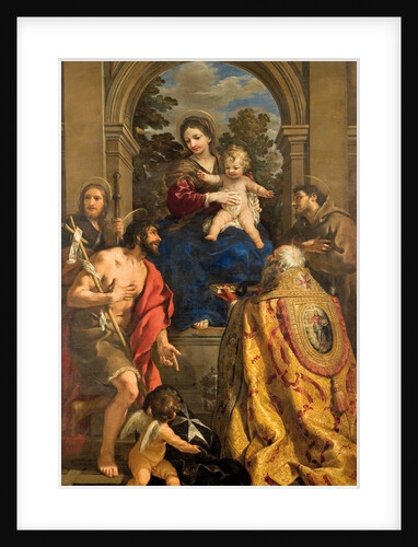 Virgin and child with Saints James, John the Baptist, Pope Stephen I and Francis by Anonymous
