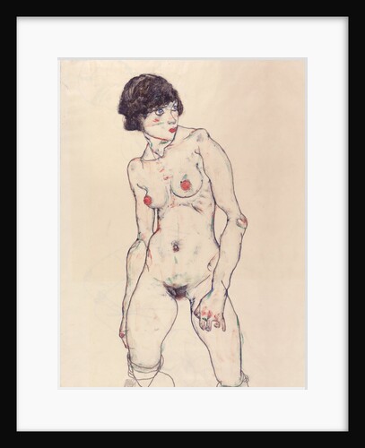 Standing Nude with Stockings by Anonymous