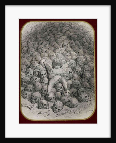 Cupid with a Pistol on Top of a Mountain of Skull by Anonymous
