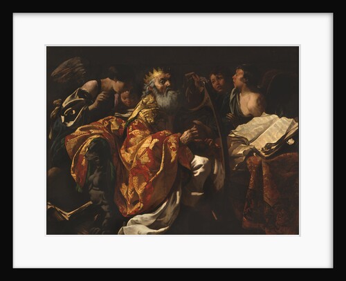 King David playing his harp by Anonymous