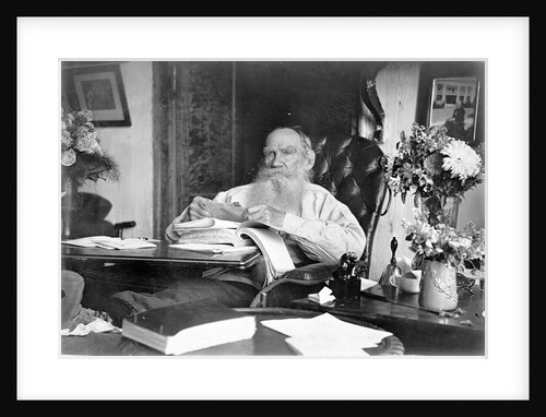 Portrait of the author Count Lev Nikolayevich Tolstoy on 80th birthday by Anonymous