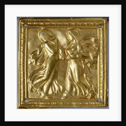 Square plaque with dancers by Anonymous
