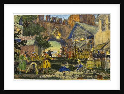 Stage design for the theatre play The Voyevoda (A Dream on the Volga) by Alexander Ostrovsky by Anonymous