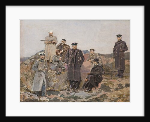 Group portrait of Savva Mamontov, Sergei Witte with the railway engineers by Anonymous