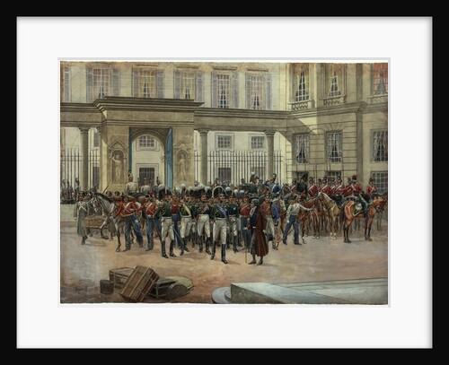 Emperor Alexander I in the courtyard of the Talleyrands house in Paris by Anonymous