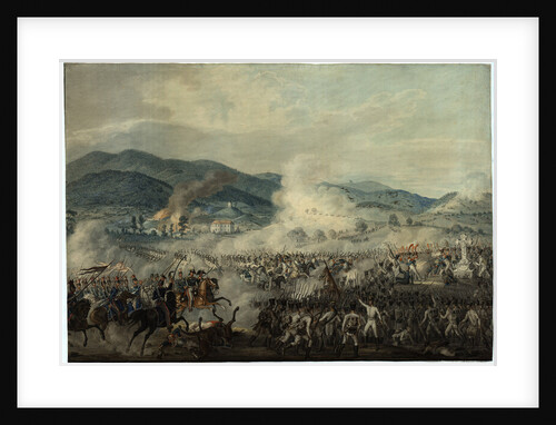 The battle between the Russian-Austrian and French troops by Anonymous