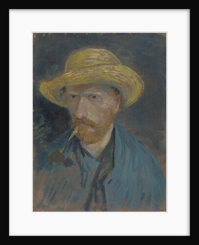 Self-Portrait with Straw Hat and Pipe by Anonymous