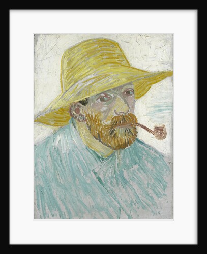 Self-Portrait with Straw Hat and Pipe by Anonymous