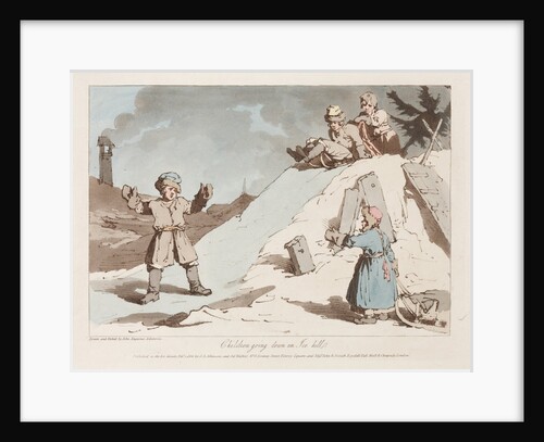 Children going down an Ice Hill by Anonymous