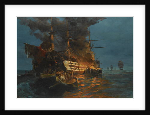 The Burning of the Ottoman frigate by Anonymous