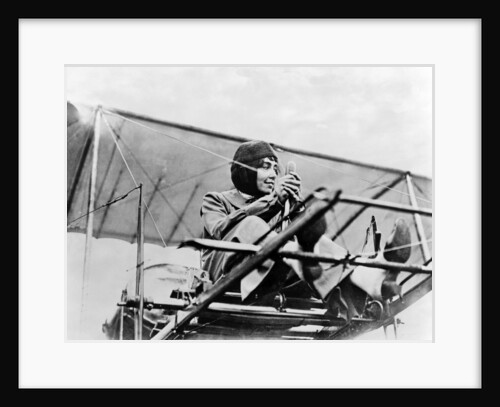 Hélène Dutrieu at the controls of her plane, c.1911 by Anonymous