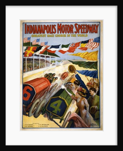 Poster advertising The Indianapolis Motor Speedway, c.1909 by Anonymous