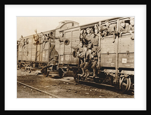 American troops on a train in France, c. 1917 by Anonymous