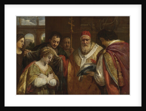 Saint Domitilla Receiving the Veil from Pope Clement I by Anonymous