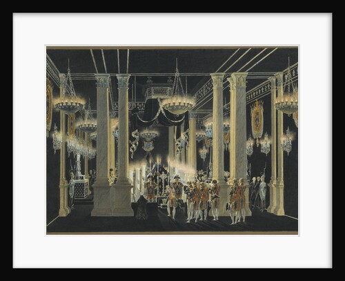 Chapelle Ardente of Charles Ferdinand dArtois, Duke of Berry in Louvre, February 1820 by Anonymous