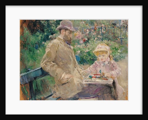 Eugène Manet and His Daughter in the Garden at Bougival by Anonymous