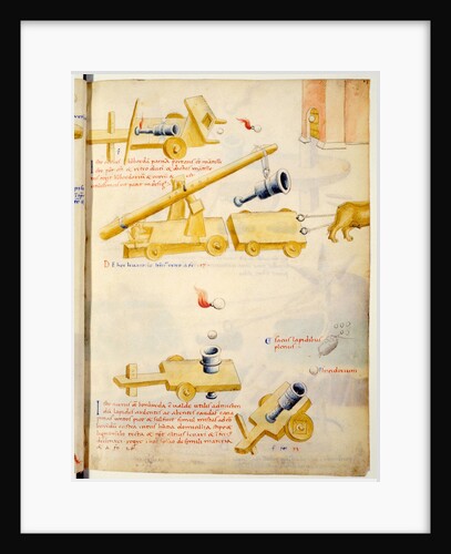 A firearm. Illustration from De rebus militaribus, De machinis by Mariano Taccola by Anonymous