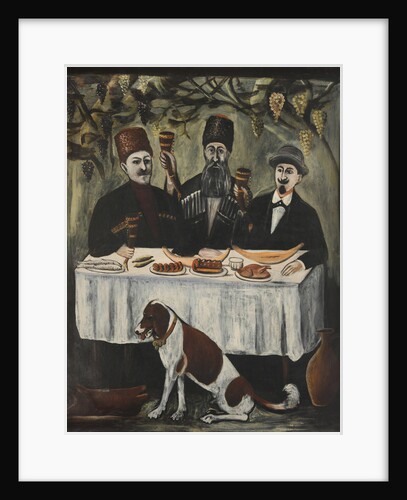 Feast in a vine pergola by Anonymous