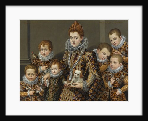 Portrait of Bianca degli Utili Maselli with her six children by Anonymous