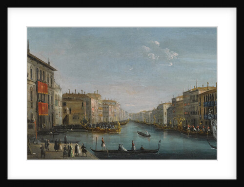 View of the Grand Canal from the Palazzo Balbi looking toward the Rialto Bridge with a Regatta by Anonymous
