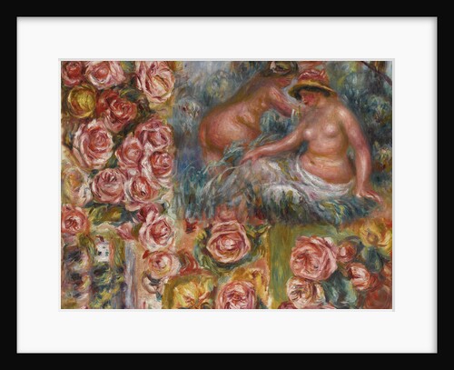 Study of nude female figures and flowers by Anonymous