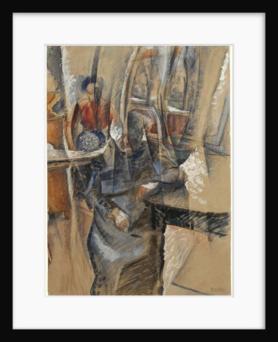 Interior with two female figures by Anonymous