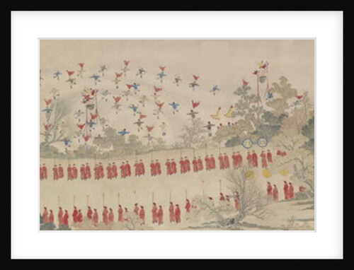 New Years Festival at the Pavilion of Pure Brightness. Detail: winter sports games by Anonymous