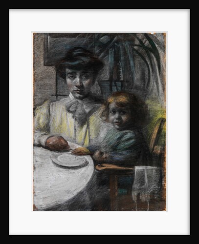 Portrait of the artists wife with daughter by Anonymous