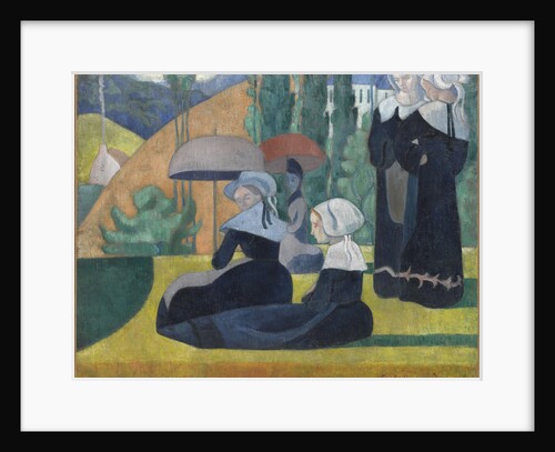 Breton Women with Umbrellas by Anonymous