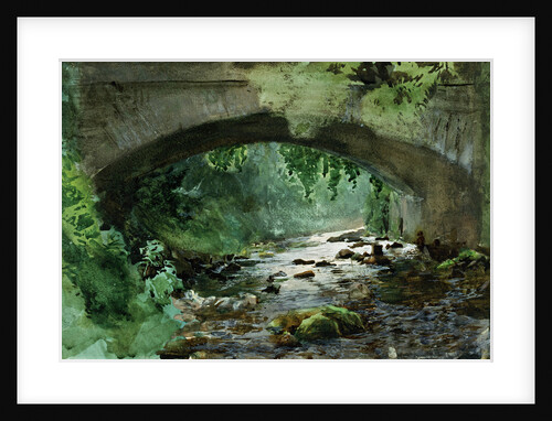 River under Old Stone Bridge by Anonymous
