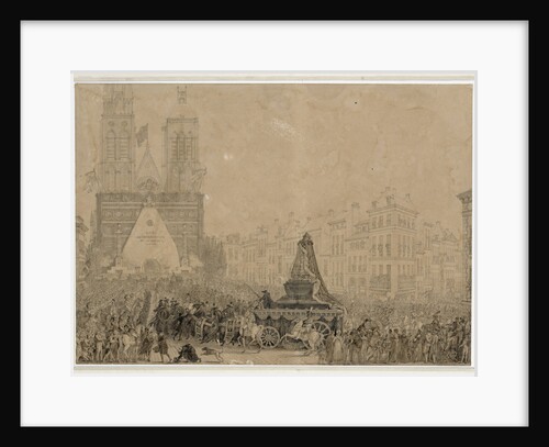 Arrival of the funeral procession with the remains of Louis XVI and Marie-Antoinette in Saint-Denis by Anonymous