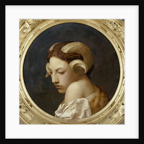 Female head crowned with ram horns by Anonymous