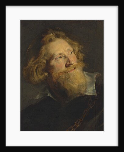 Portrait of a bearded man with a white collar and gold chains by Anonymous