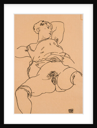 Reclining woman with raised chemise by Anonymous