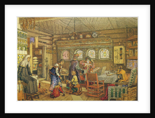 Gornitsa (living chamber) in an Old Russian House of the 16th-17th century by Anonymous