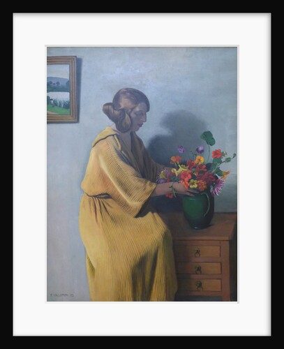 Femme au bouquet by Anonymous