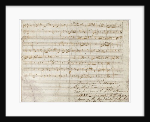 The autograph manuscript of a three-part Fugue in C, K. deest by Anonymous