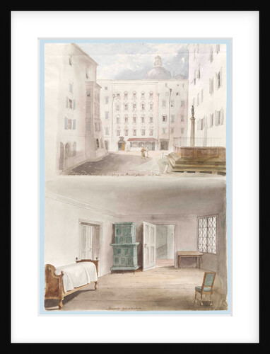 Two views of Mozarts Birthplace by Anonymous