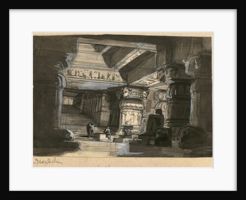 Stage design for the opera Die Zauberflöte by Wolfgang Amadeus Mozart, Théâtre Lyrique in Paris by Anonymous